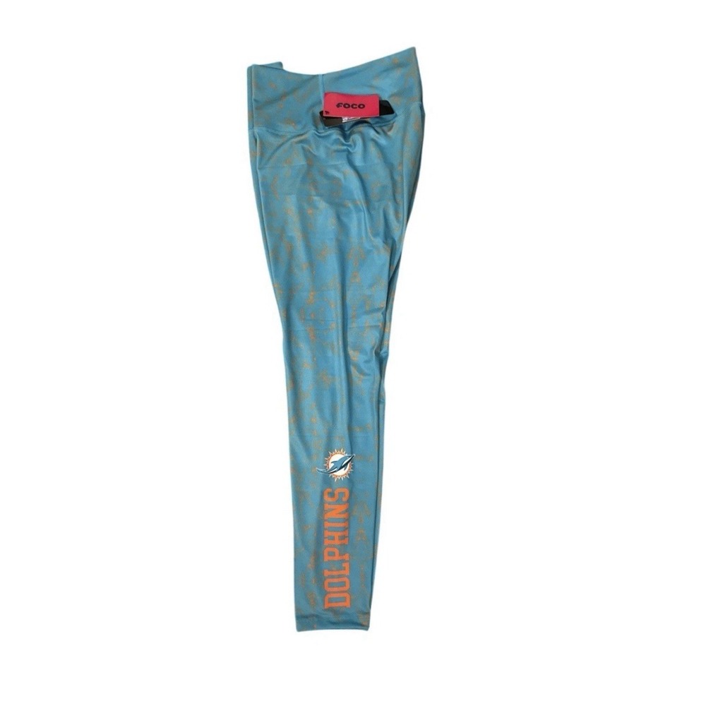 FOCO NFL Womens Sz‎ XL NFL Ladies Team Color Cloud Leggings Miami Dolphins